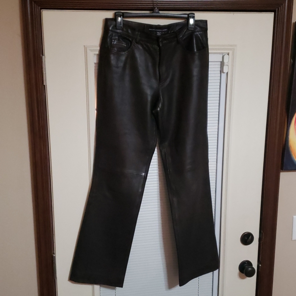 Ralph Lauren Sport Brown Leather Pants